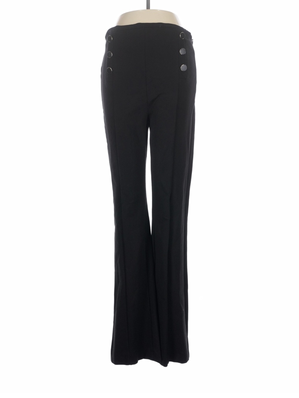 Ann Taylor Black Boot-Cut Sailor Button Pants